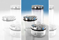 Clear plastic jars